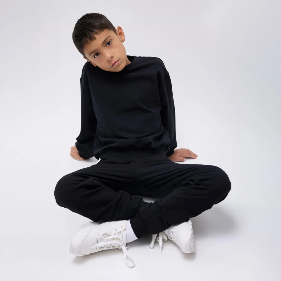 Black Miles Basics Boys' Crew Sweatshirt