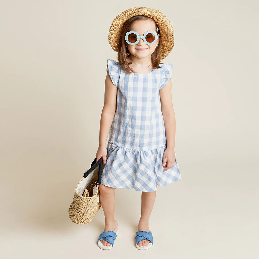 Gingham Toddler Dress - Dusty Blue