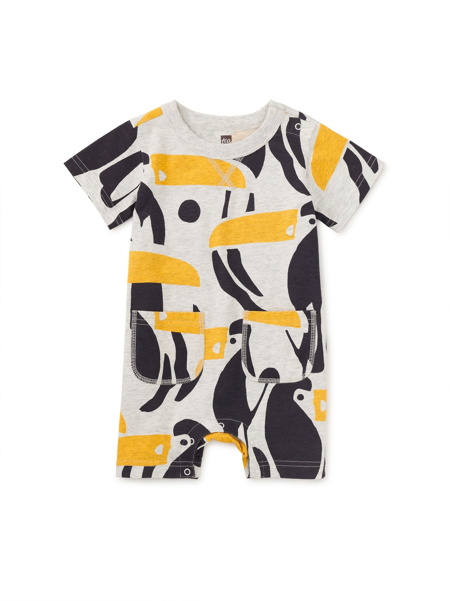 Double Pocket Baby Romper - Toucan Cut Out