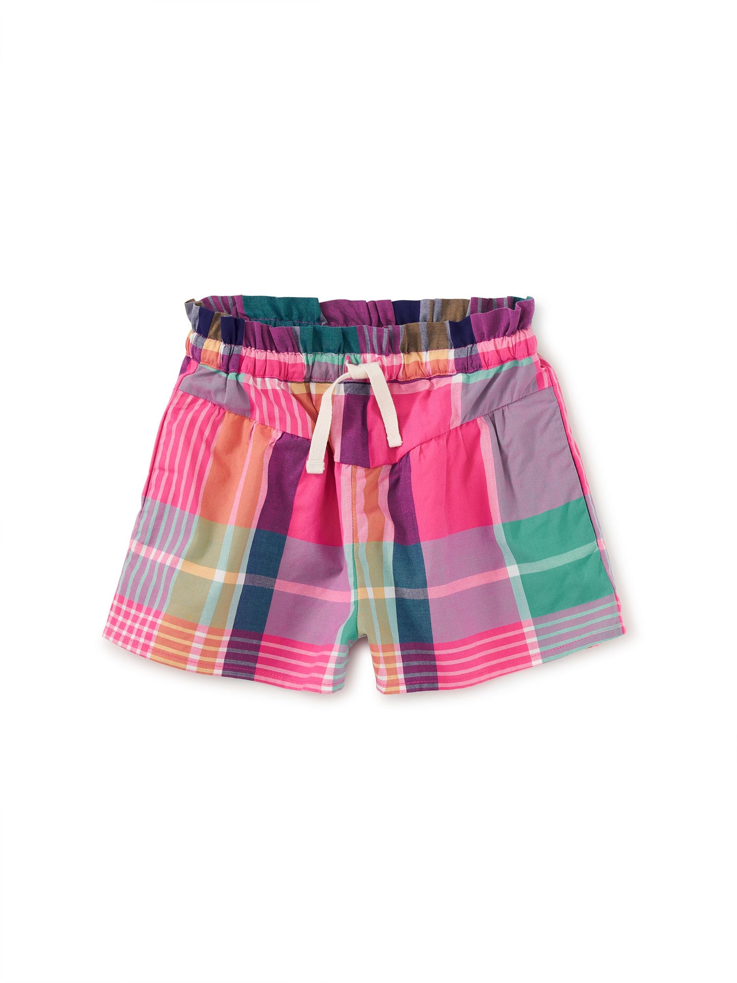 Woven Flutter Shorts - Carnival Rainbow Plaid