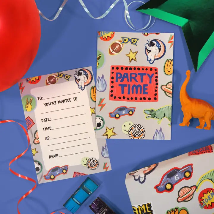 Retro Bumper Party Invitations (10 pack)