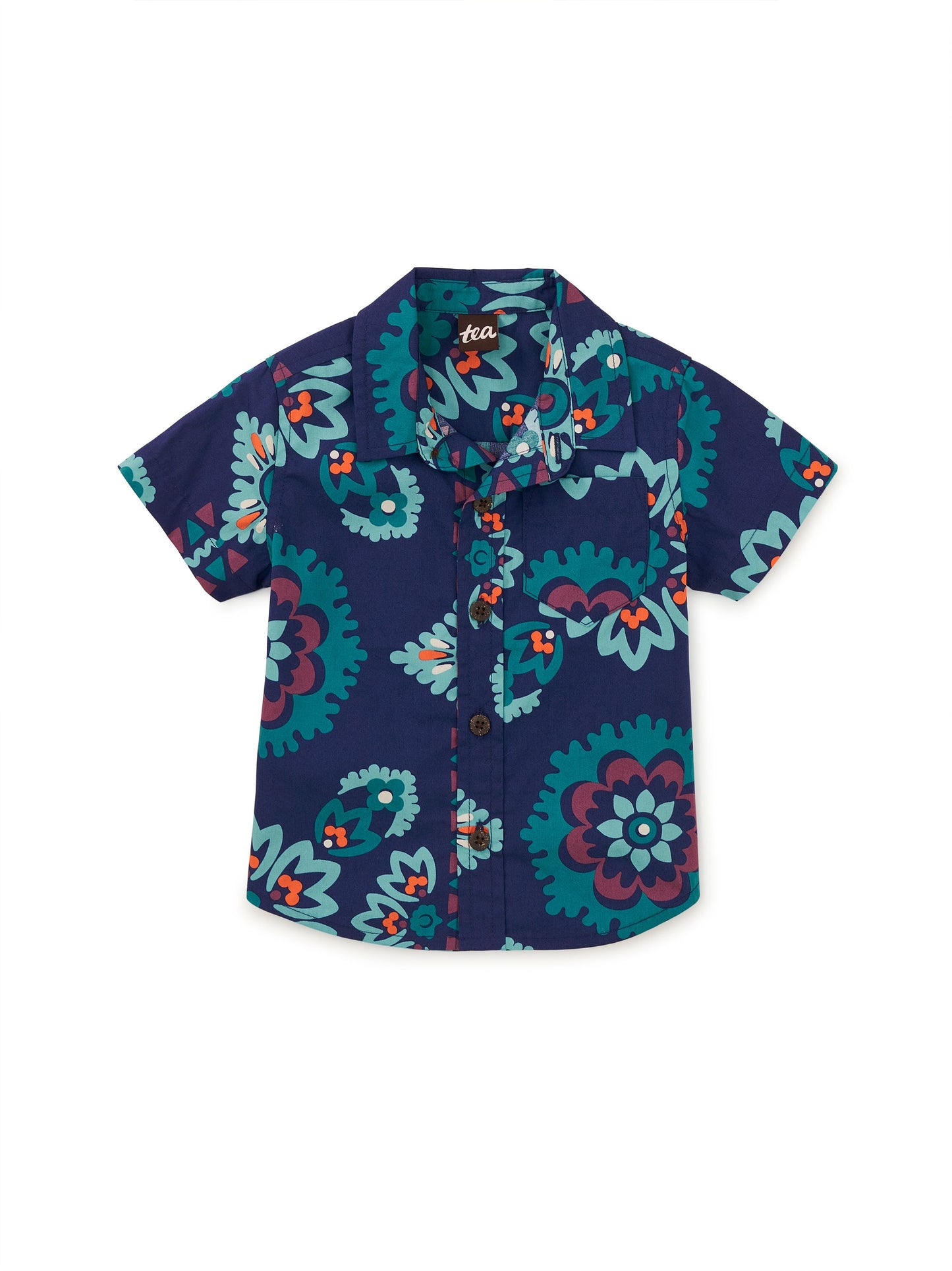 Button Up Woven Baby Shirt - Limpopo Bandana