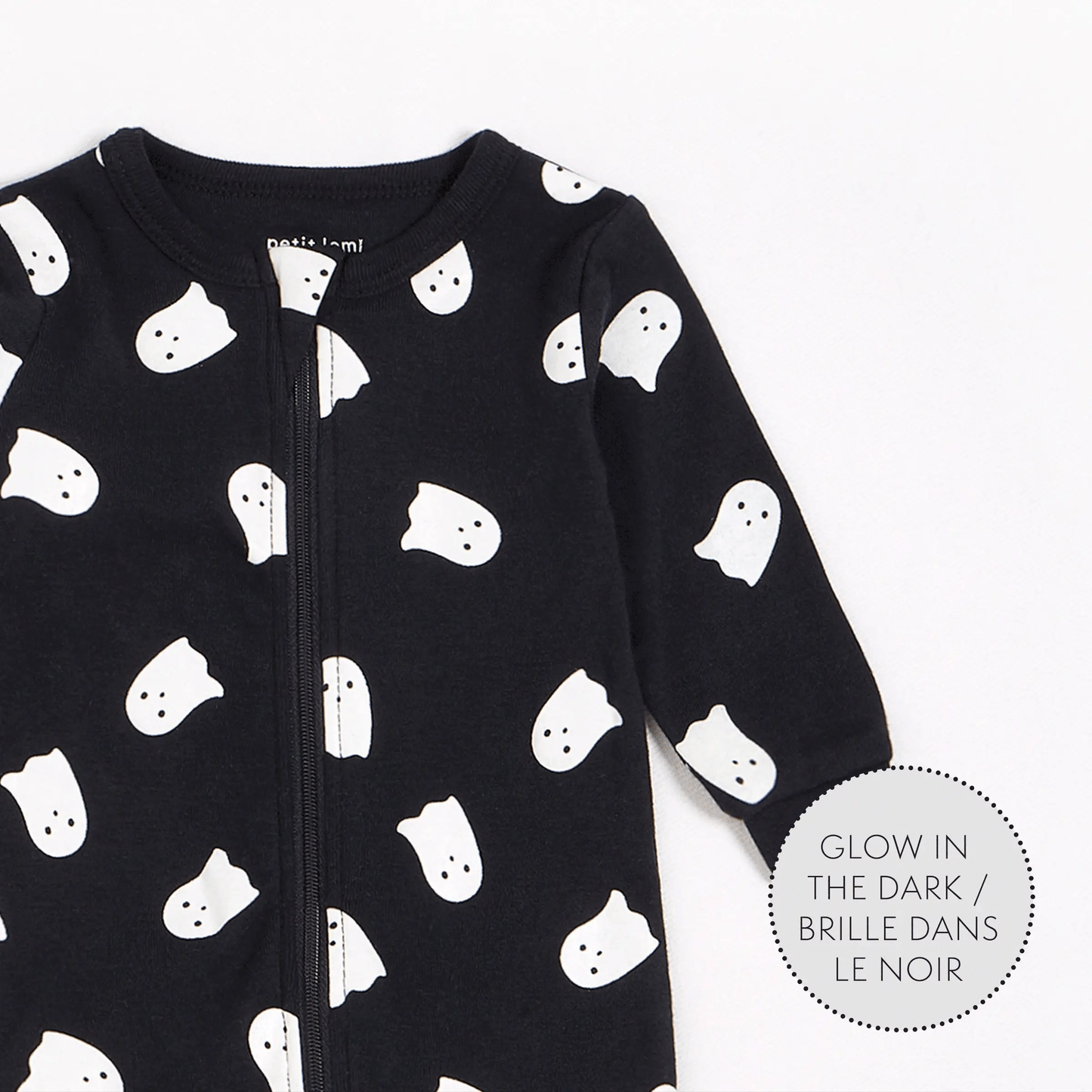 Ghosts Glow in the Dark Print on Black Sleeper