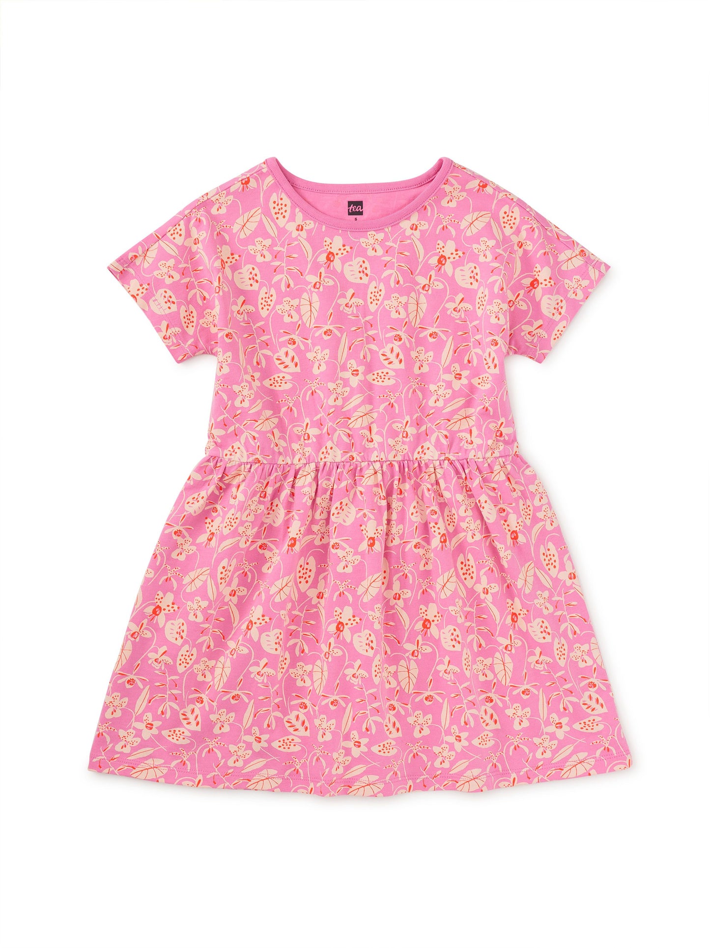Short Sleeve Twirl Toddler Dress - Orchid Abundance