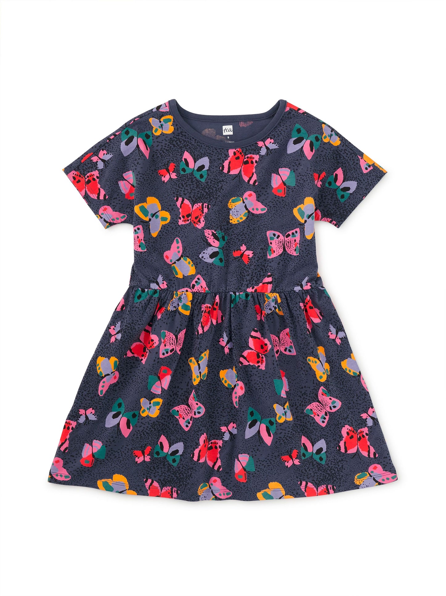 Short Sleeve Twirl Toddler Dress - Butterfly