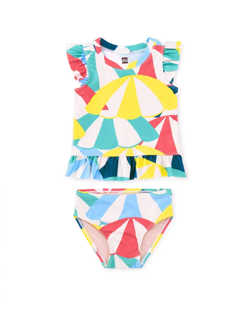 Short Sleeve Baby Swim Set - Beach Umbrellas