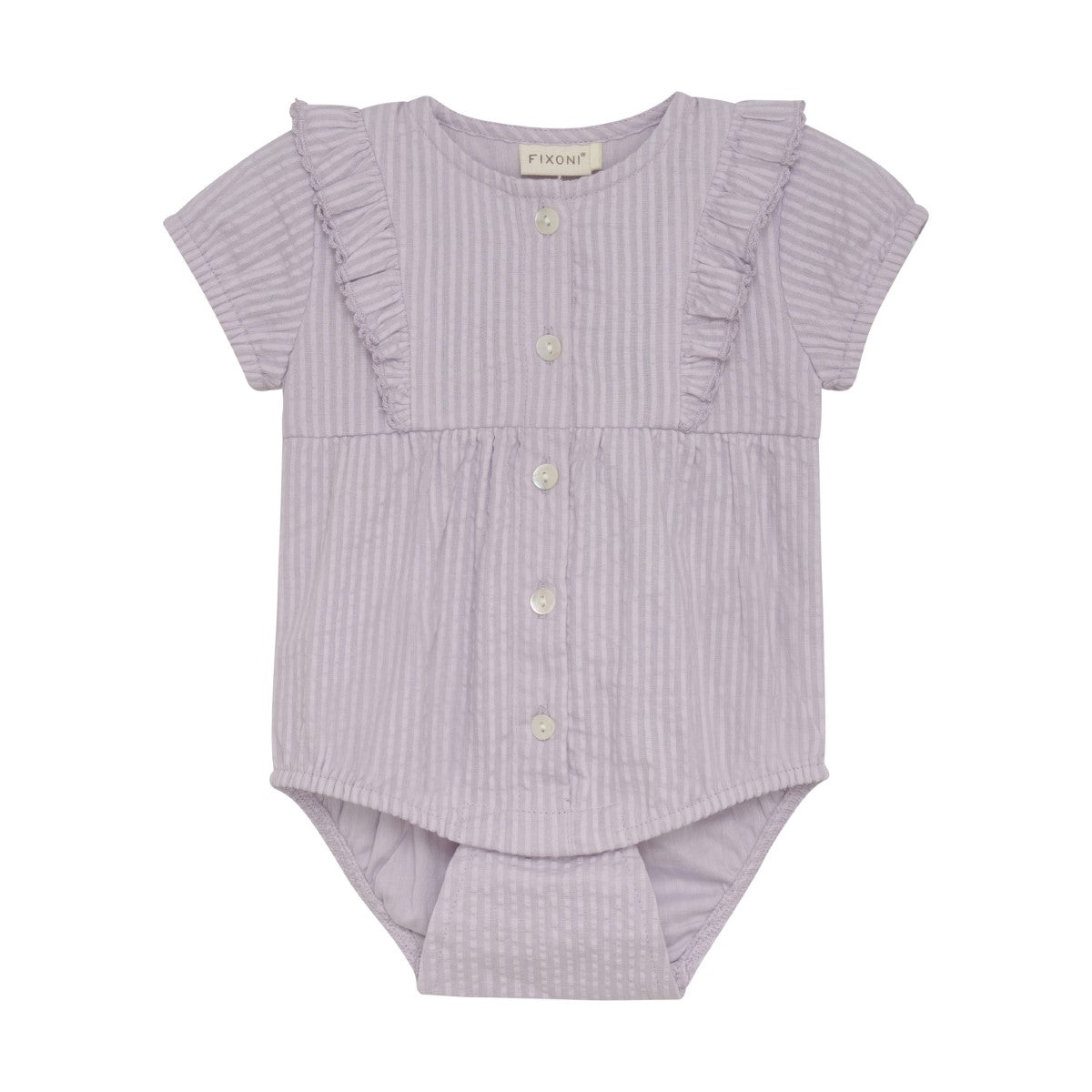 Woven Ruffle Onesie - Thistle Stripe