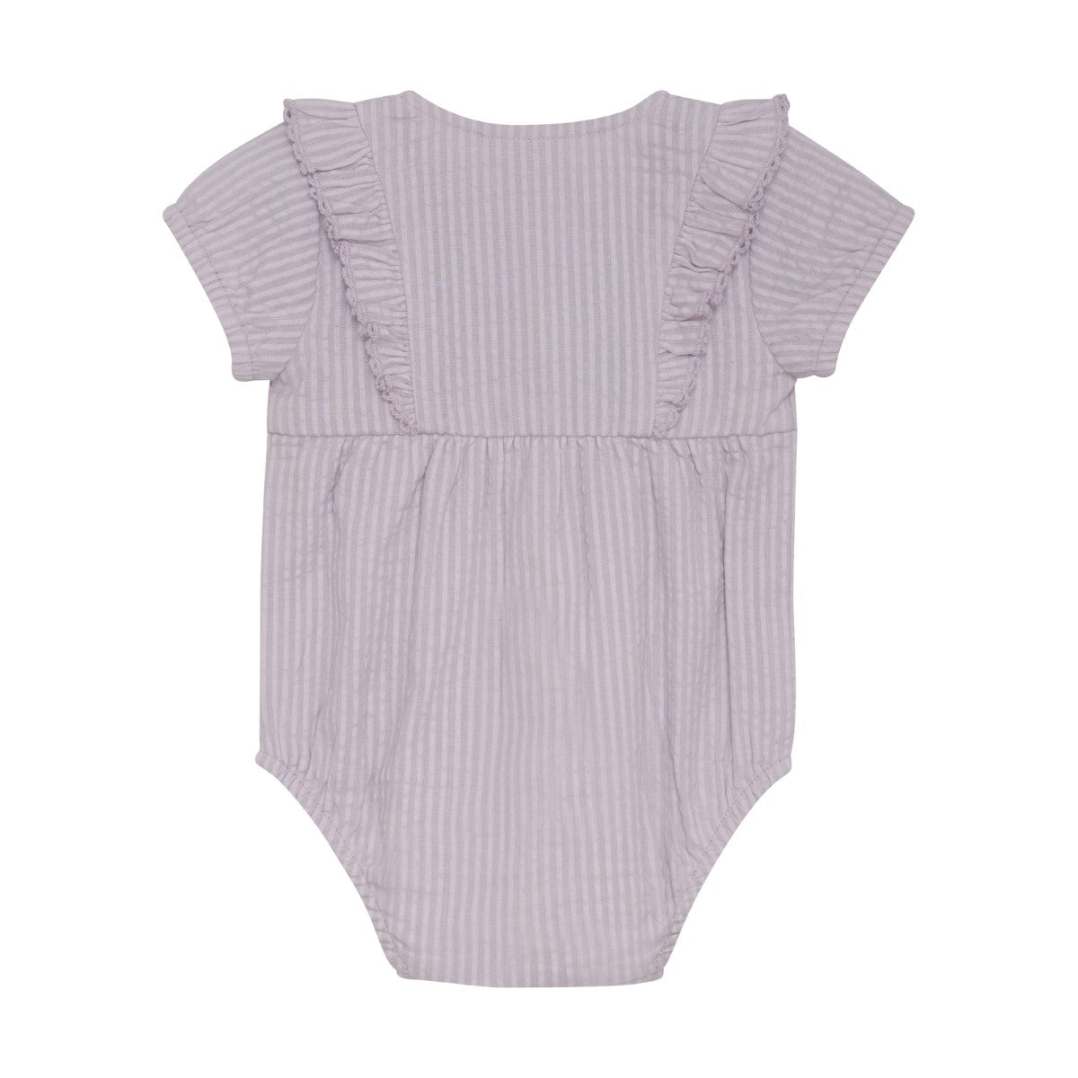 Woven Ruffle Onesie - Thistle Stripe