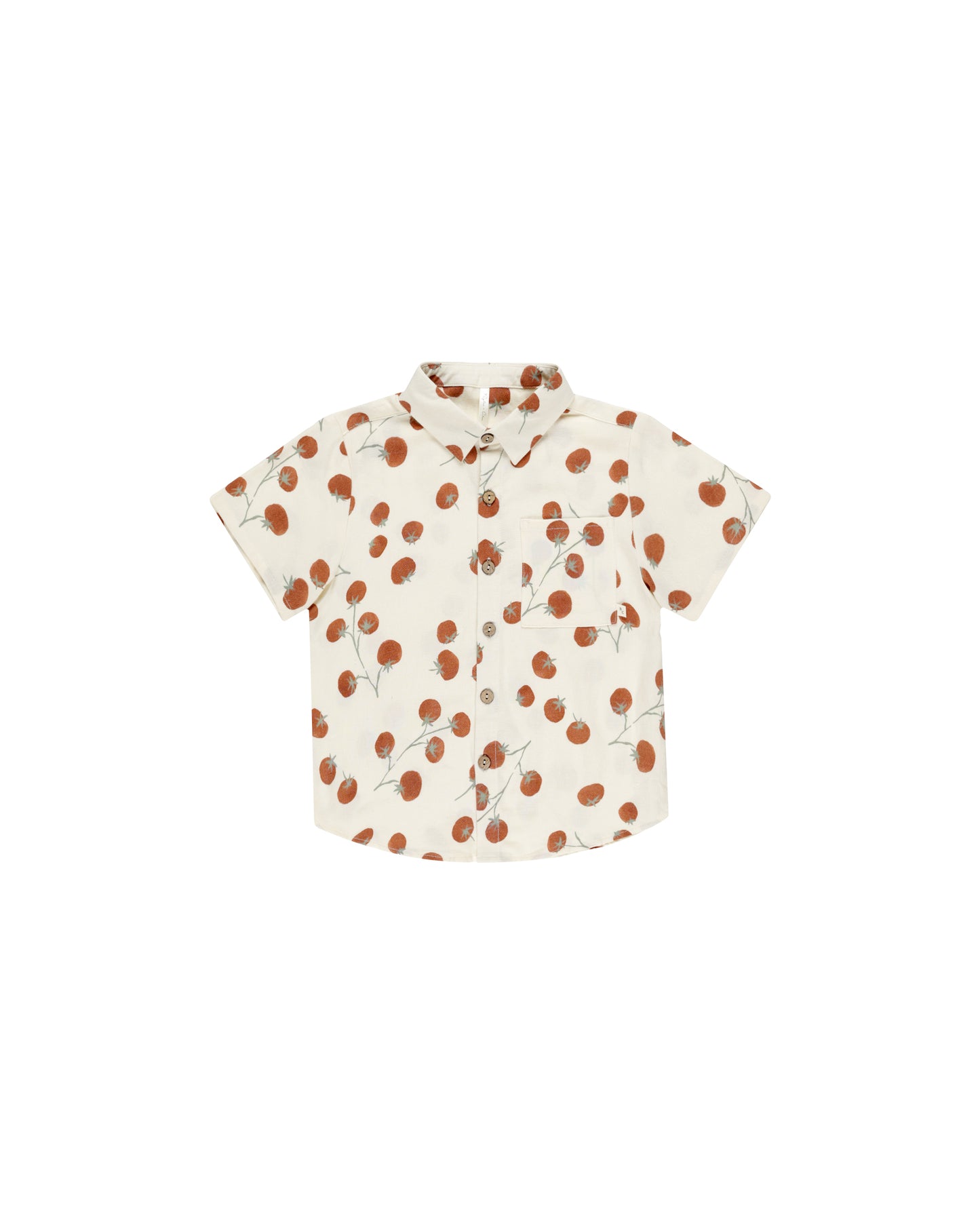 Collared Short Sleeve Baby Shirt - Tomatoes