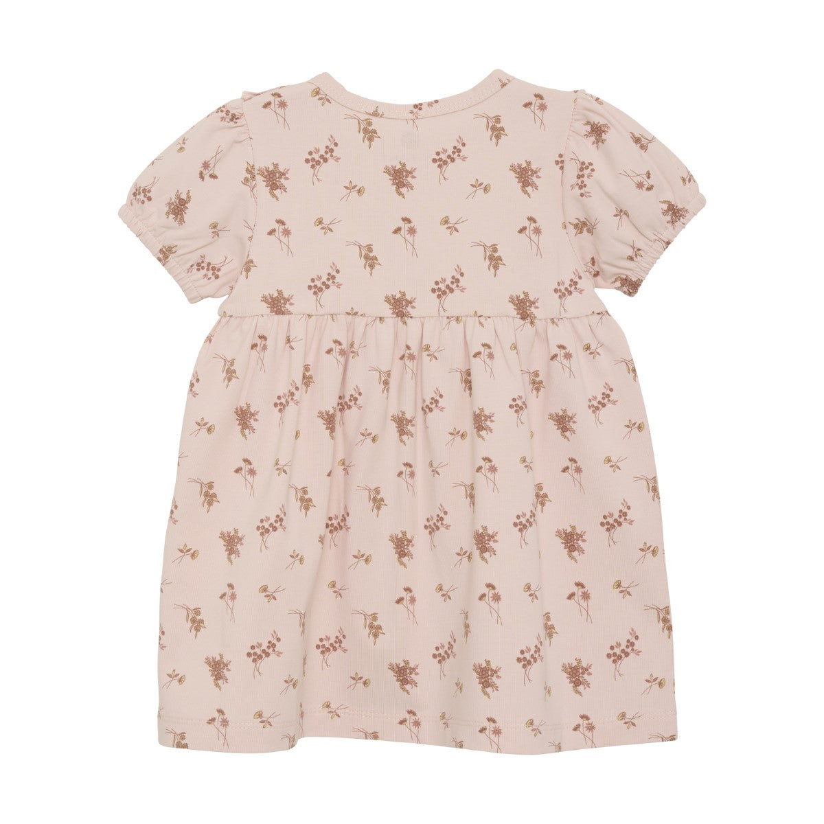 Short Sleeve Cotton Dress - Peach Floral