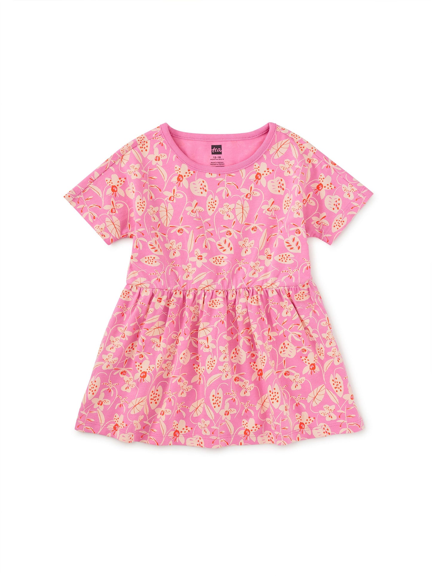 Short Sleeve Twirl Baby Dress - Orchid Abundance