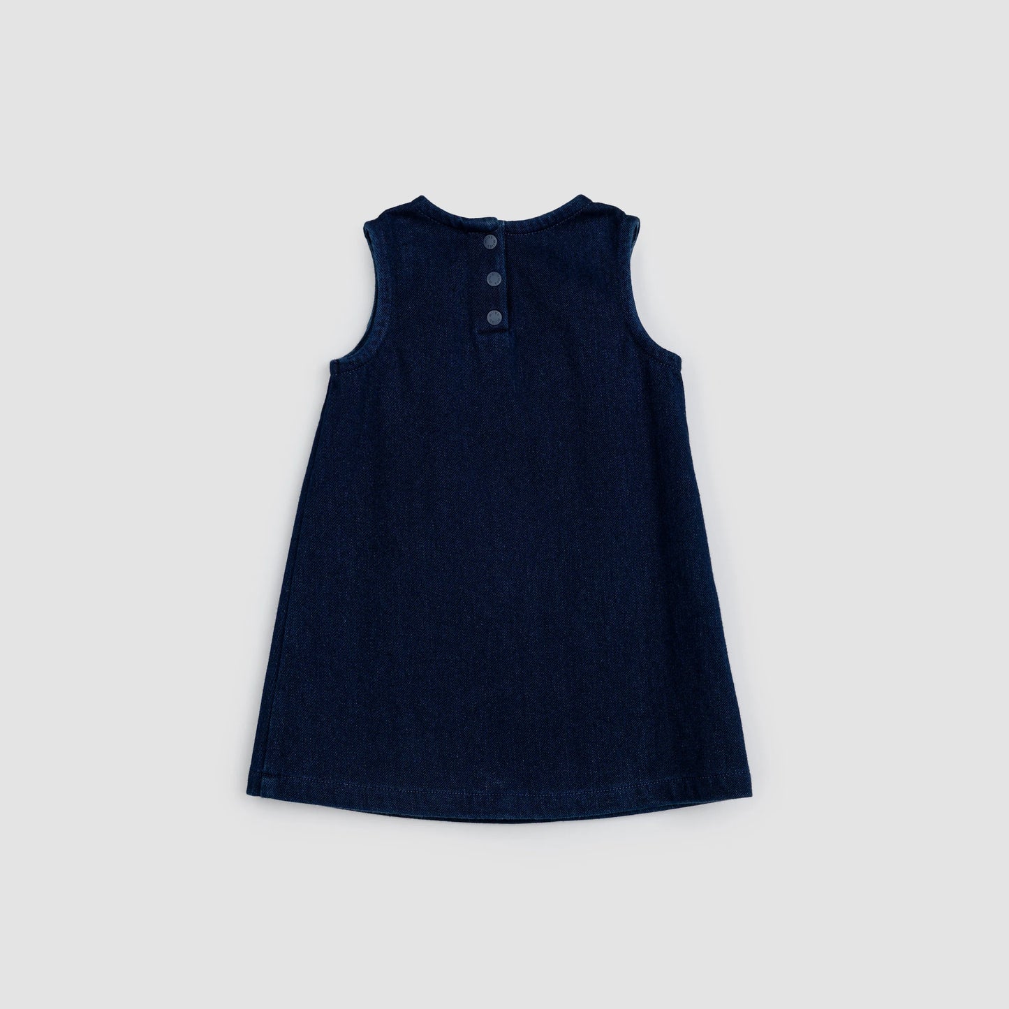 Sleeveless Denim Ruffle Baby Dress