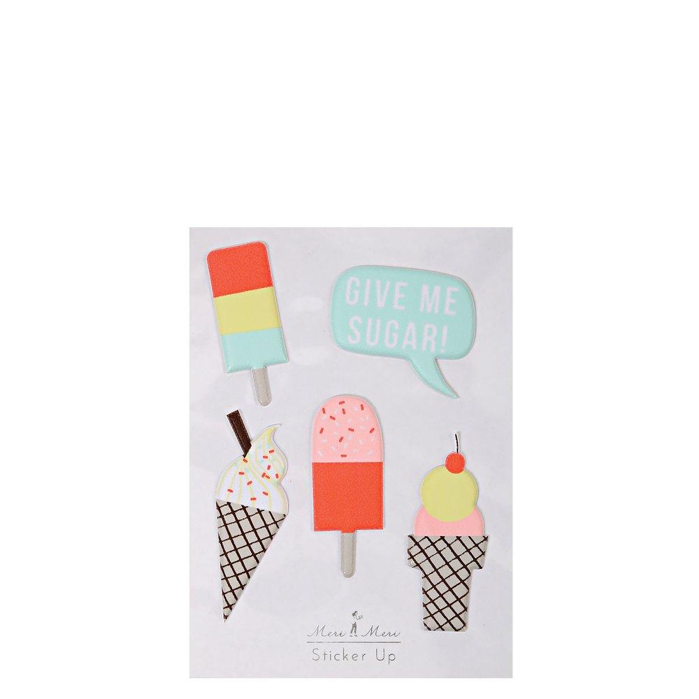 Ice Cream Puffy Stickers