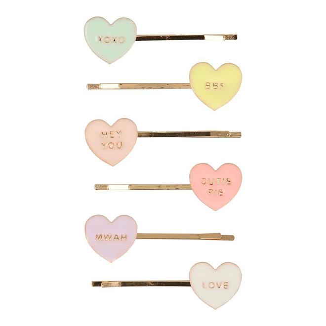 Love Hearts Enamel Hair Slides