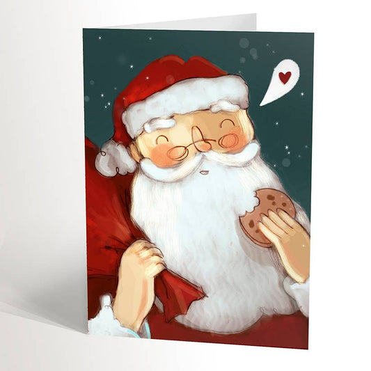 GREEDY SANTA CLAUS Christmas Card