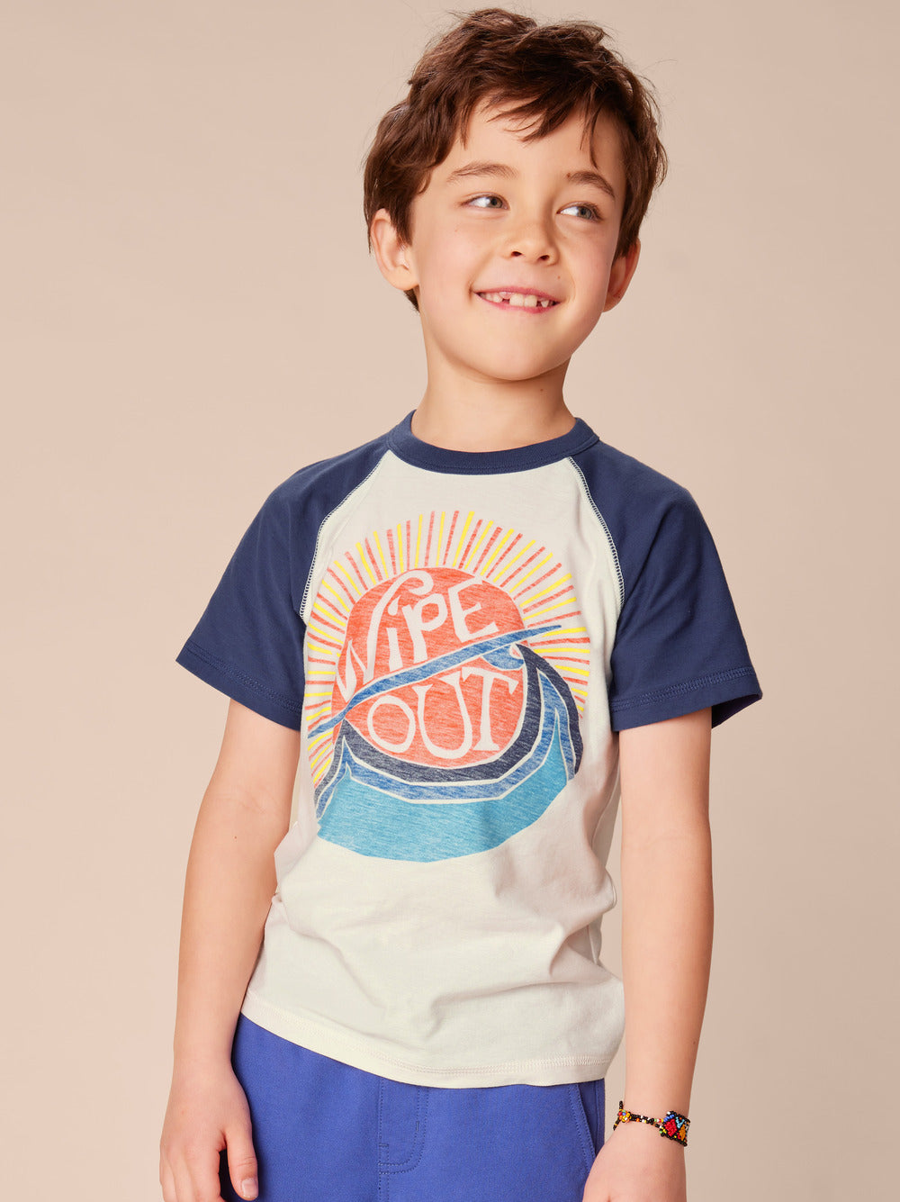 Wipe Out Raglan Tee - Chalk