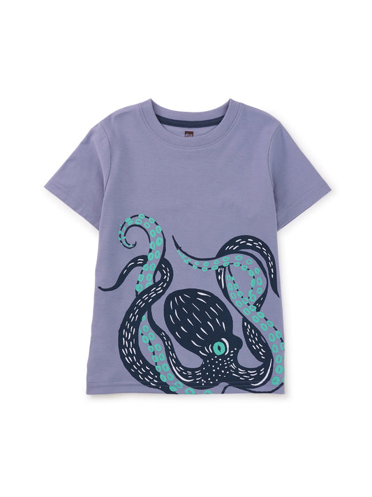 Octopus Arms Graphic Baby Tee - Seal Grey