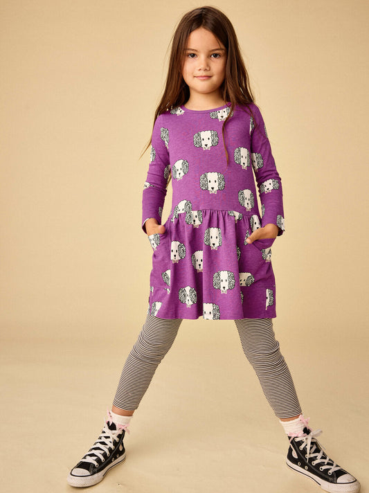 Long Sleeve Pocket Toddler Dress - Maltipoo