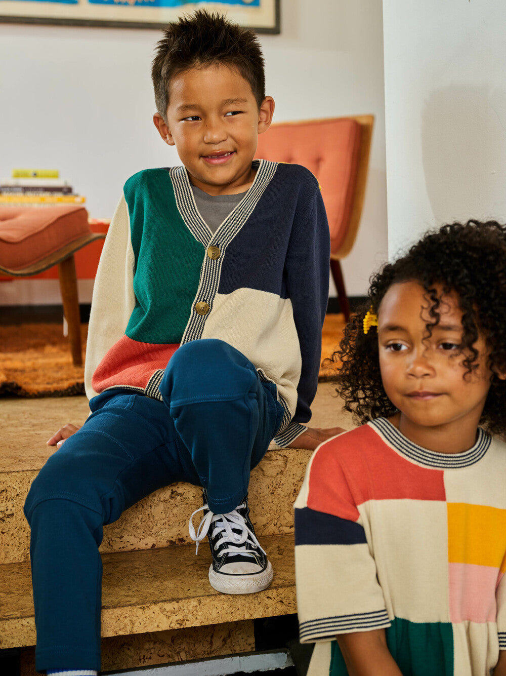 Colorblock Cardigan - Almond