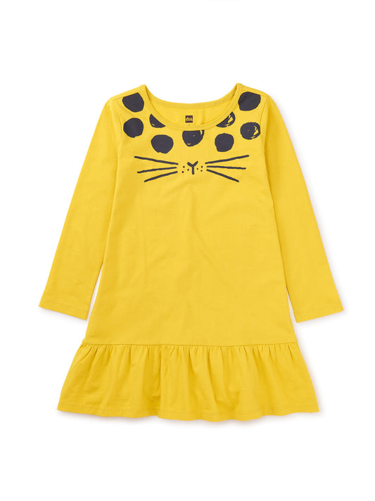 Ruffle Hem Graphic Dress - Cat