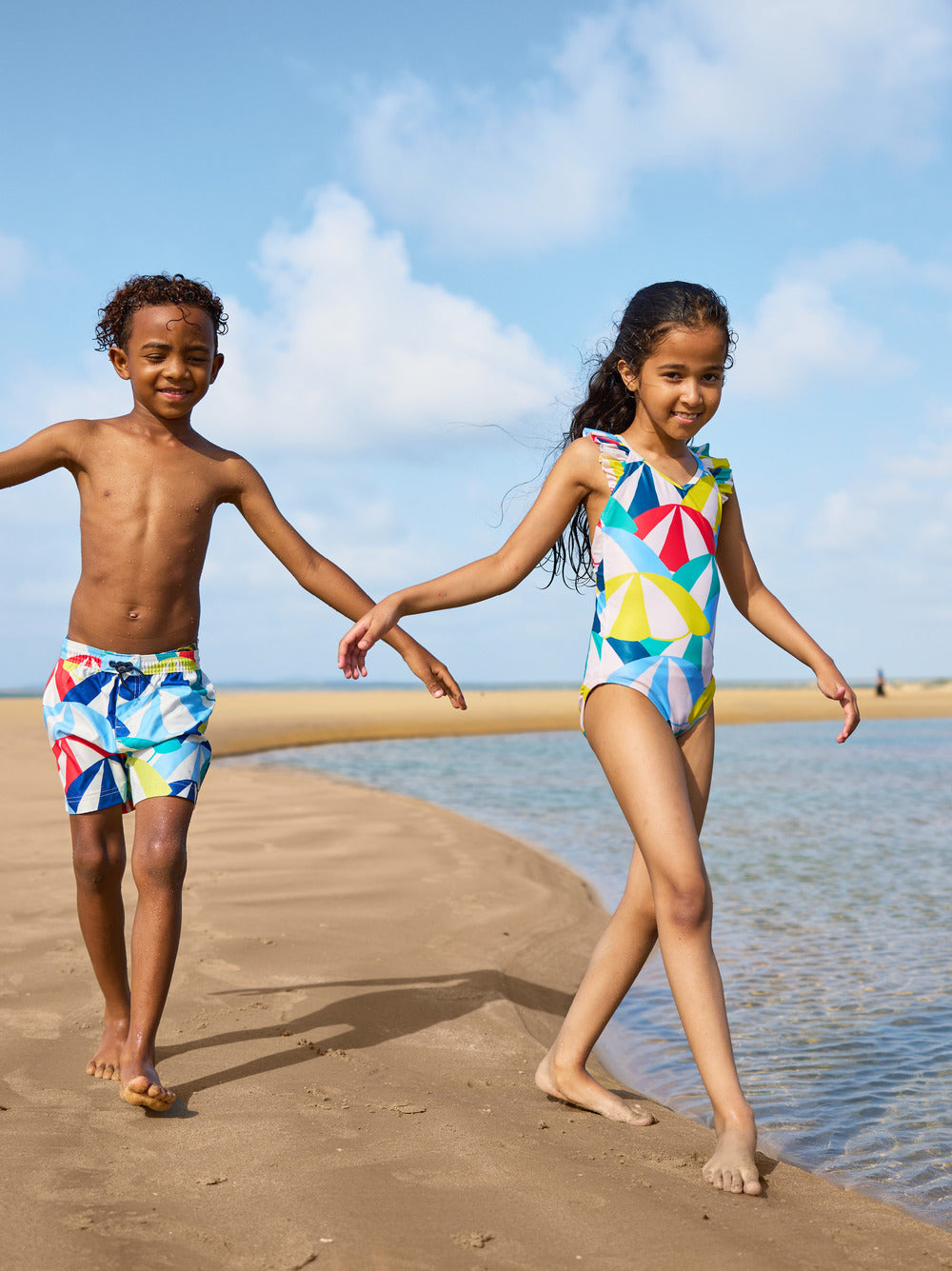 Ruffle One-Piece - Beach Umbrellas