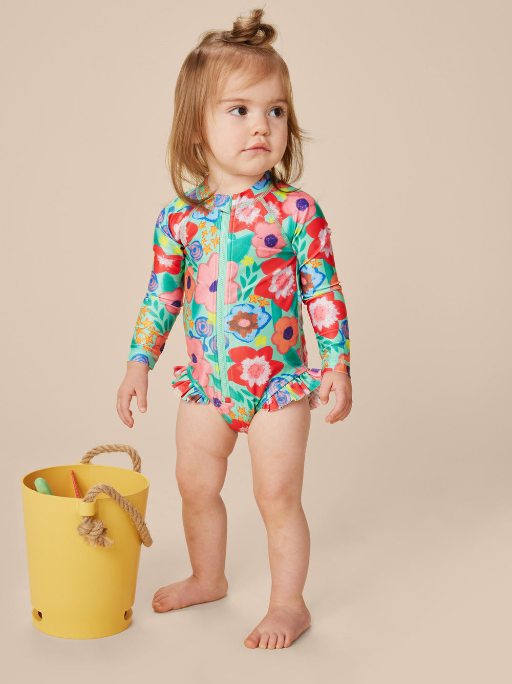 Rash Guard Baby One Piece Swimsuit - Painterly Floral