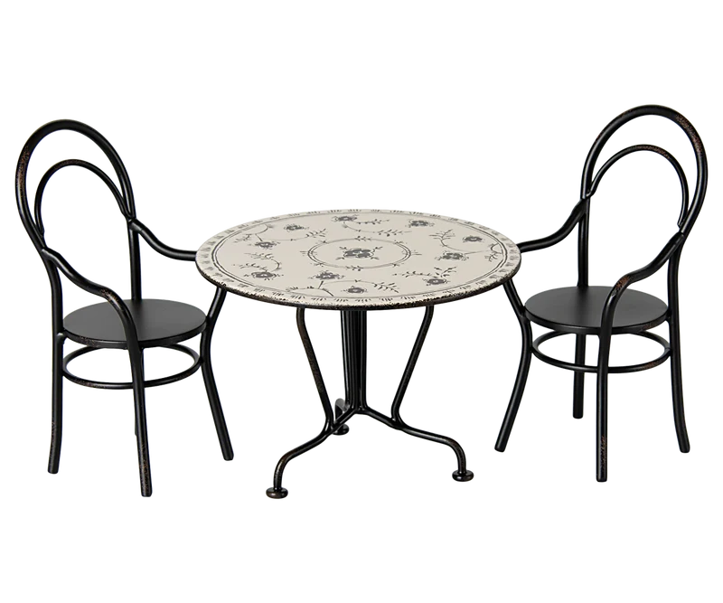 Miniature Dining Table, Set with 2 Chairs