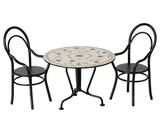 Miniature Dining Table, Set with 2 Chairs