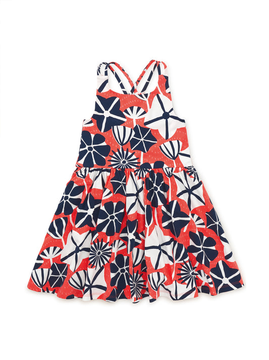 Strappy Back Skirted Toddler Dress - Watamu Sea Floral