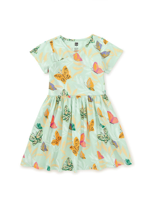 Short Sleeve Wrap Neck Toddler Dress - Mariposa and Flora