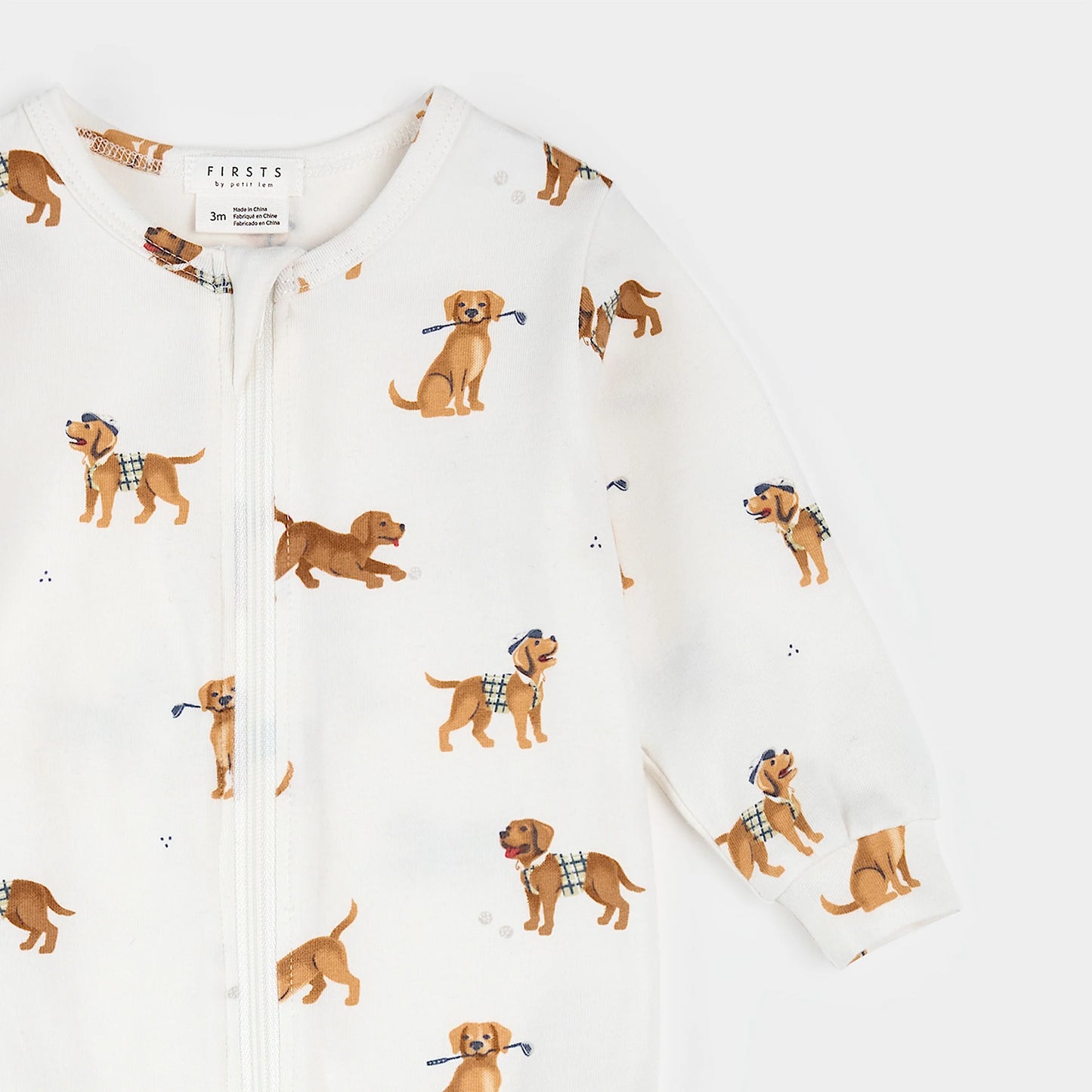Golf Pups Print On Off-White Sleeper
