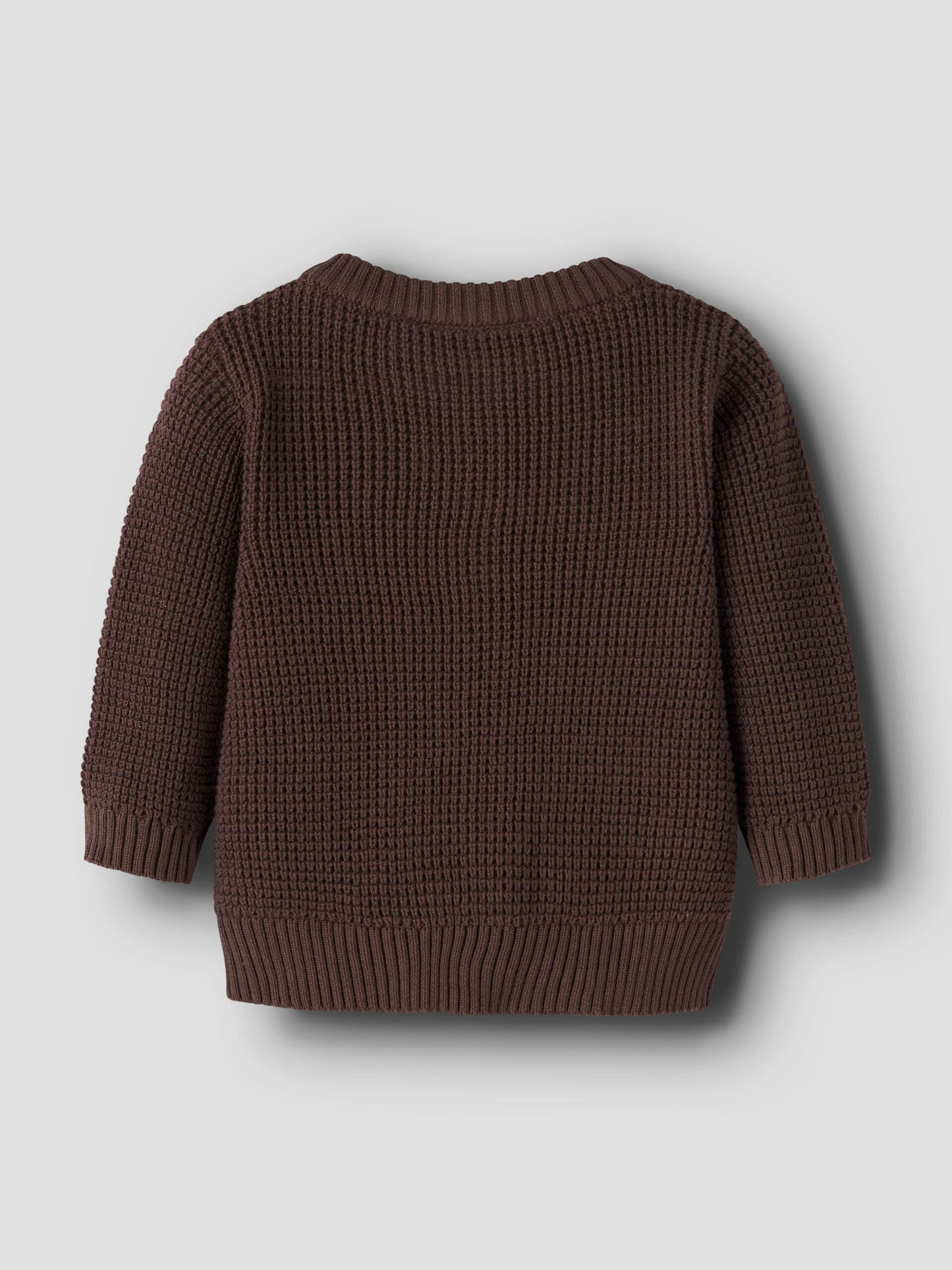 WAFFLE KNITTED CARDIGAN - French Roast