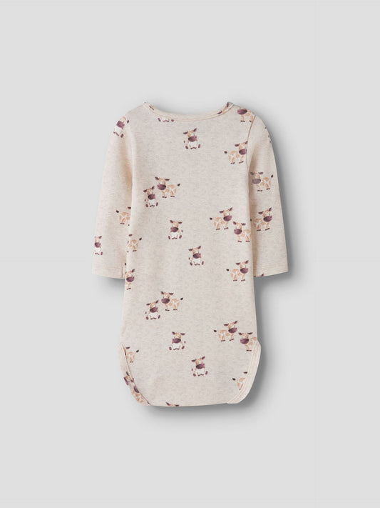 Long Sleeve Romper - Cow