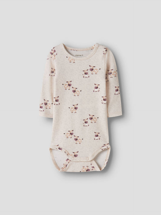 Lois Long Sleeve Romper - Cow