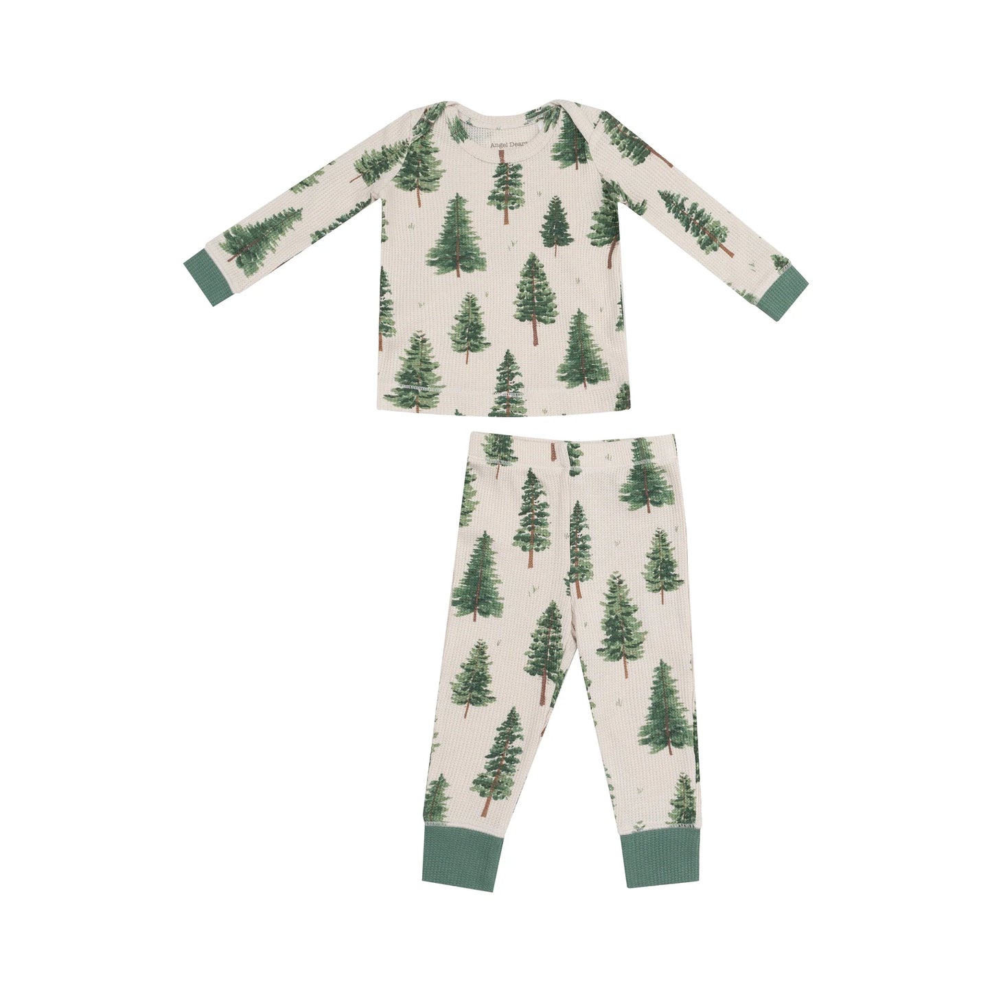 Waffle Knit Loungwear Set - Forest Trees