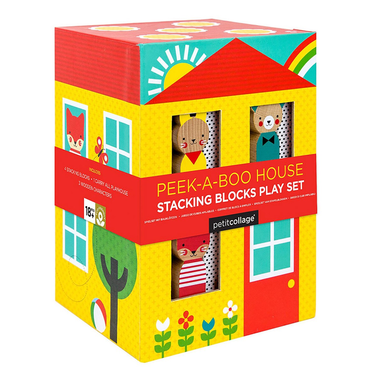 Peek-A-Boo House Stacking Blocks Play Set - Petit Collage