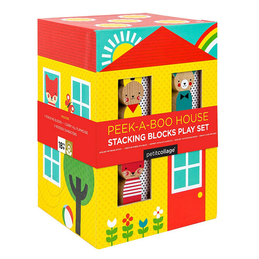 Peek-A-Boo House Stacking Blocks Play Set - Petit Collage