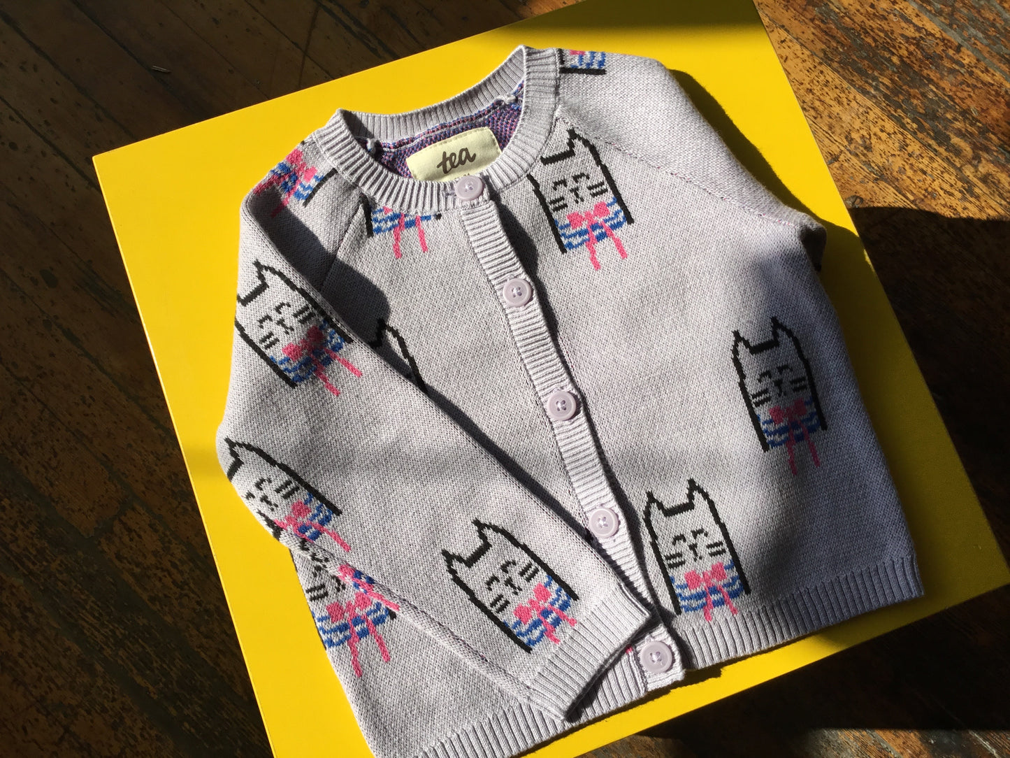 Iconic Baby Cardigan - Bowtie Cats