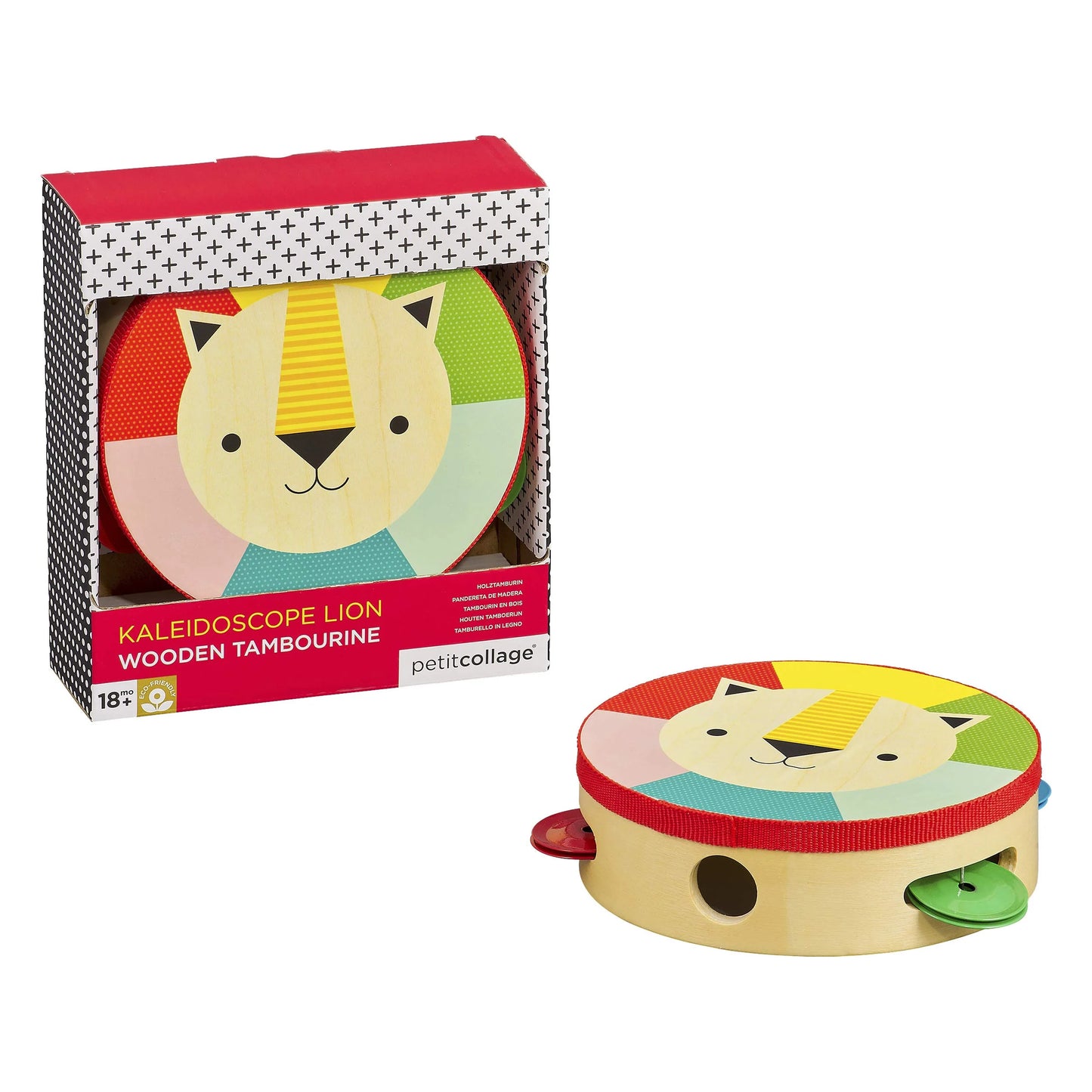 Wooden Tambourine - Kaleidoscope Lion - Petit Collage
