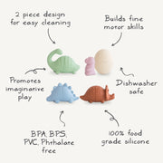 Dino Mold Free Bath Play Set- Mushie