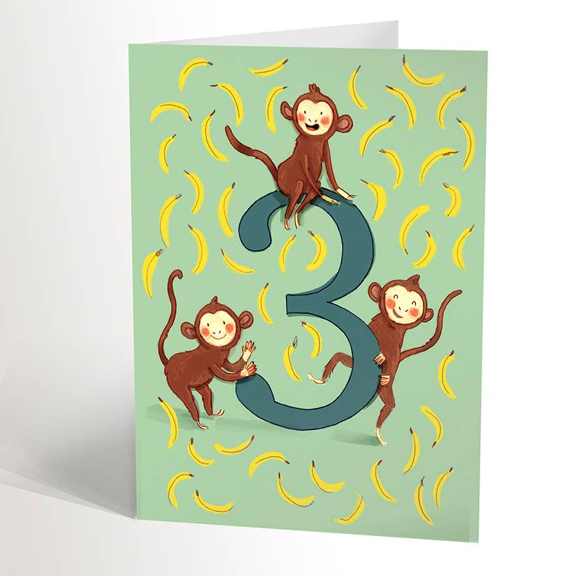 3 YEARS OLD card