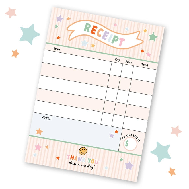 Receipt Pretend Play Notepad