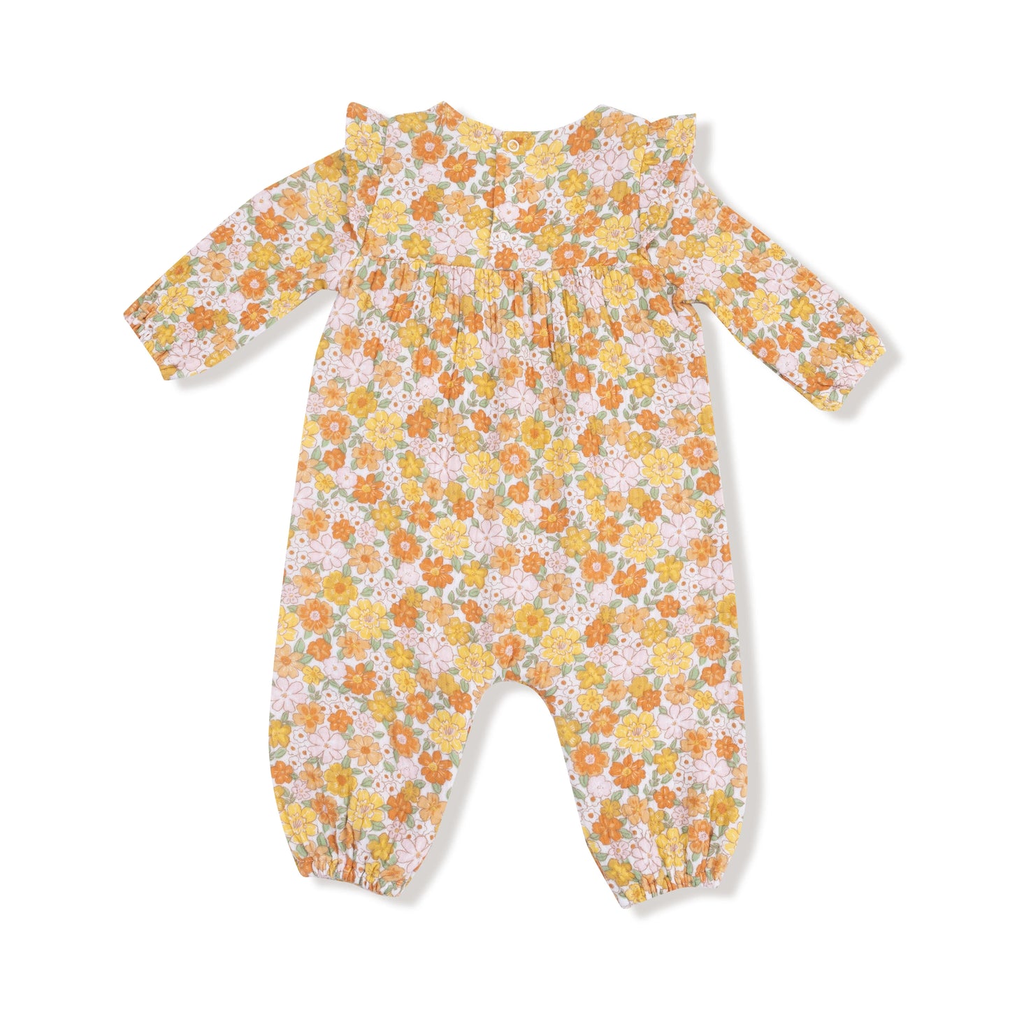 Ruffle Sleeve Romper - Sweet Amber Floral