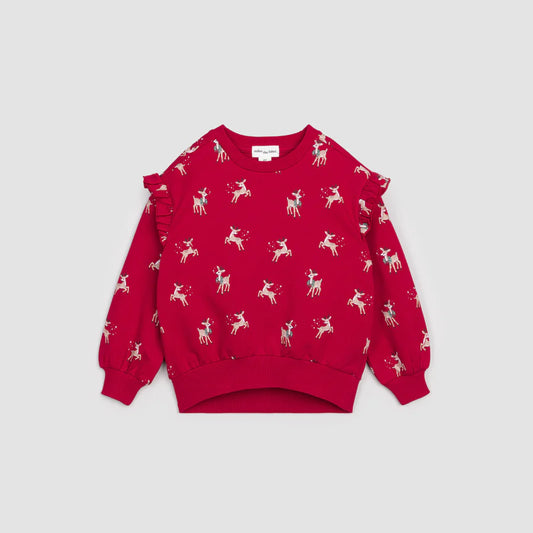 Reindeer Ruffle Baby Sweatshirt