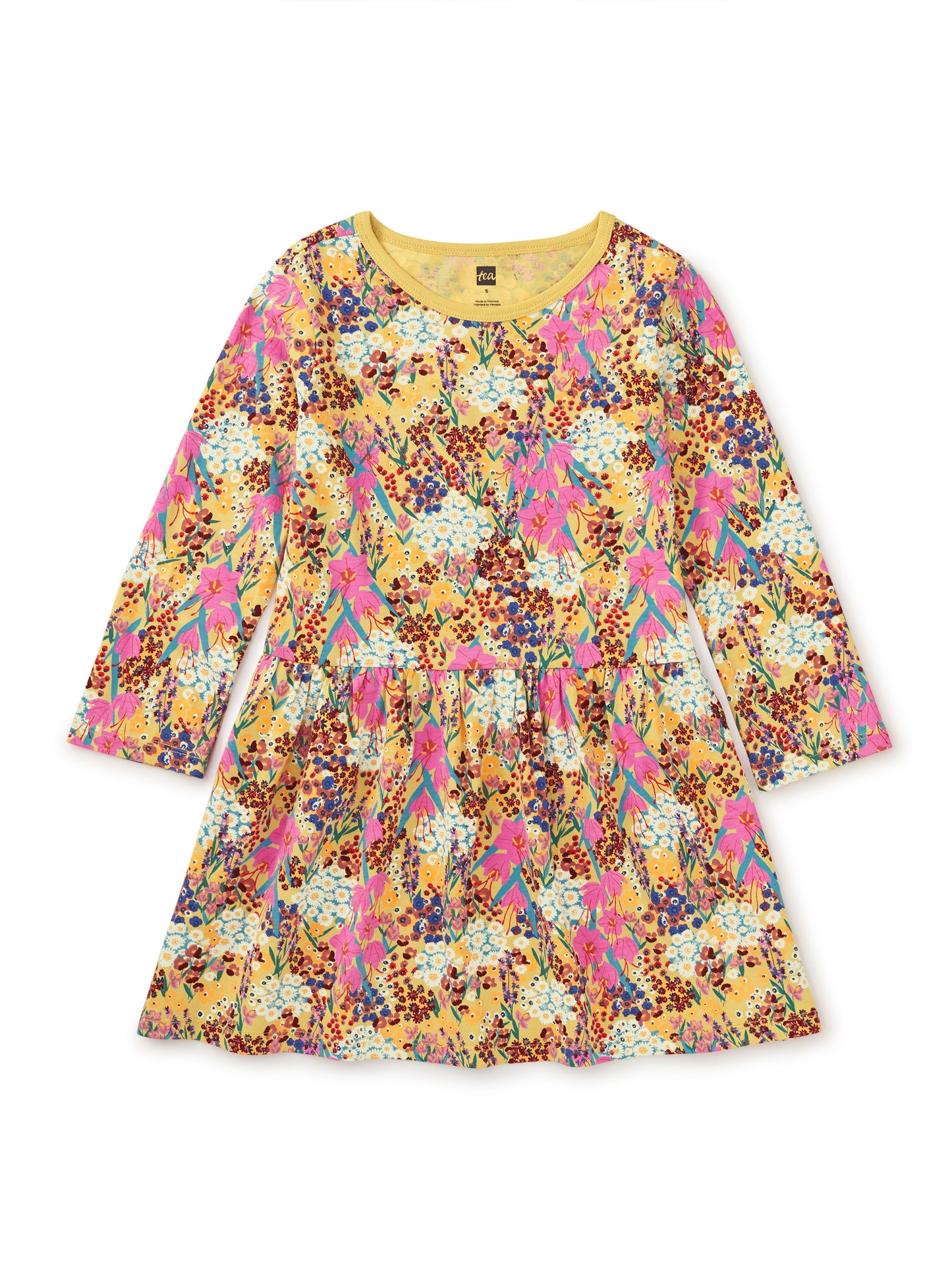 Long Sleeve Skirted Toddler Dress - Wild Saffron Floral