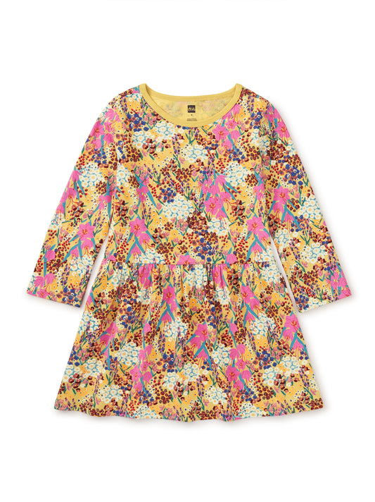 Long Sleeve Skirted Toddler Dress - Wild Saffron Floral