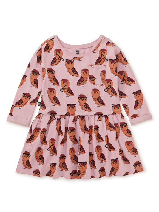 Printed Pocket Play Toddler Dress - All Knowing Owl