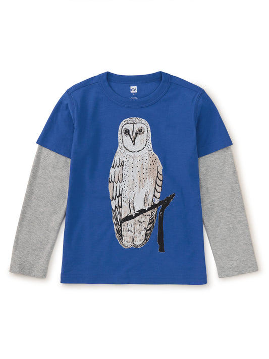 Nihat's Owl Layered Tee - Majorelle Blue