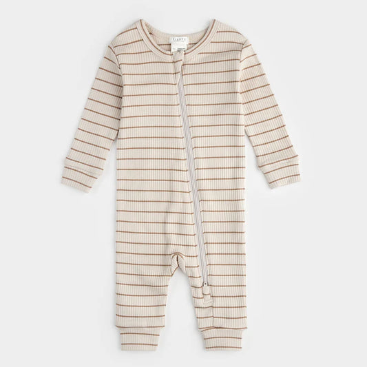 Striped Ribbed Modal Sleeper - Dune