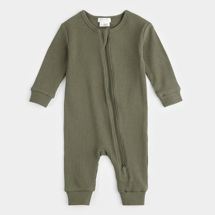 Ribbed Modal Sleeper - Farm Green